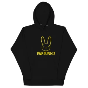 Bad Bunny Yellow Logo Print Hoodie